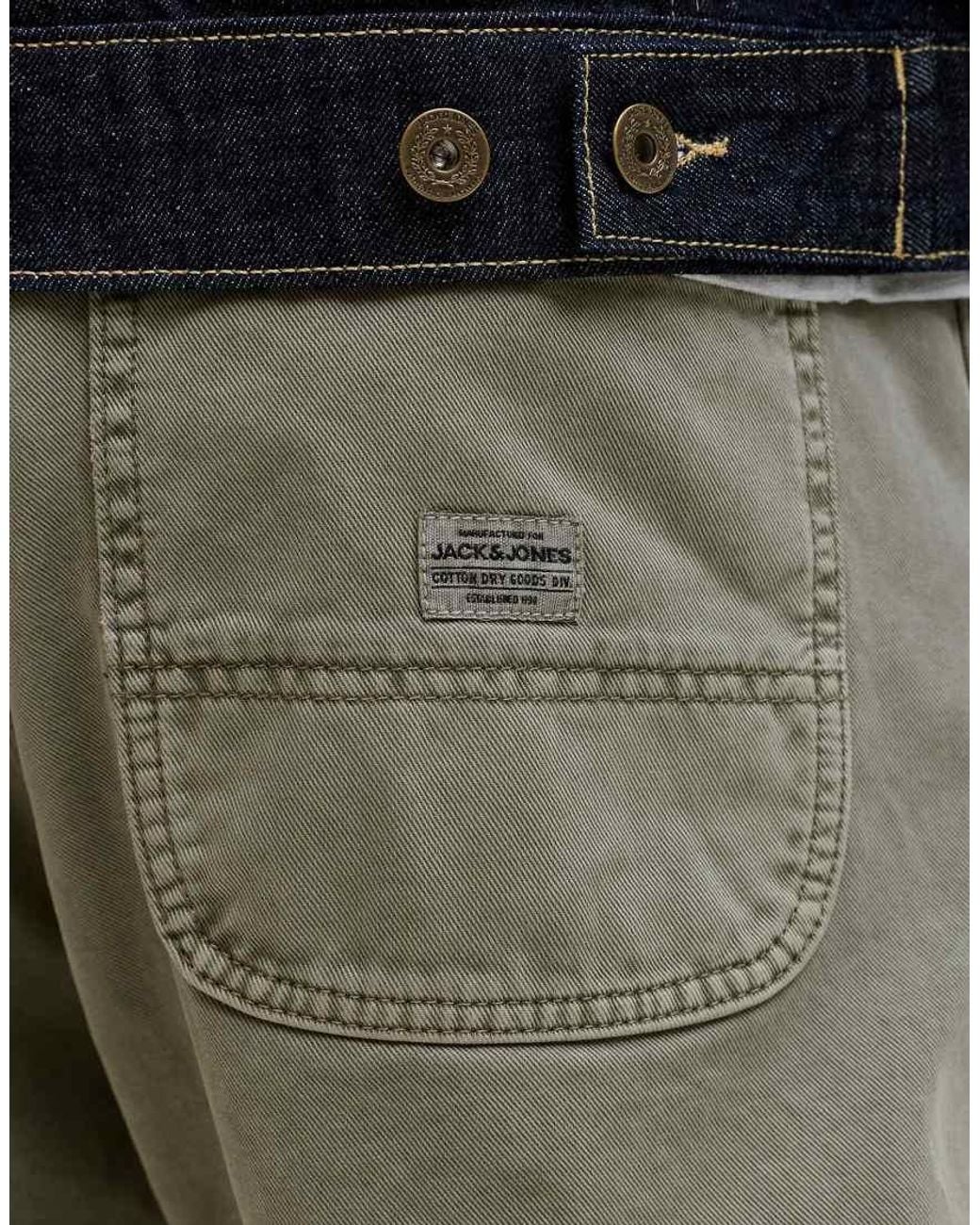 Jack & Jones Gray Alex Mid Waist baggy Fit High-waisted Trousers for men