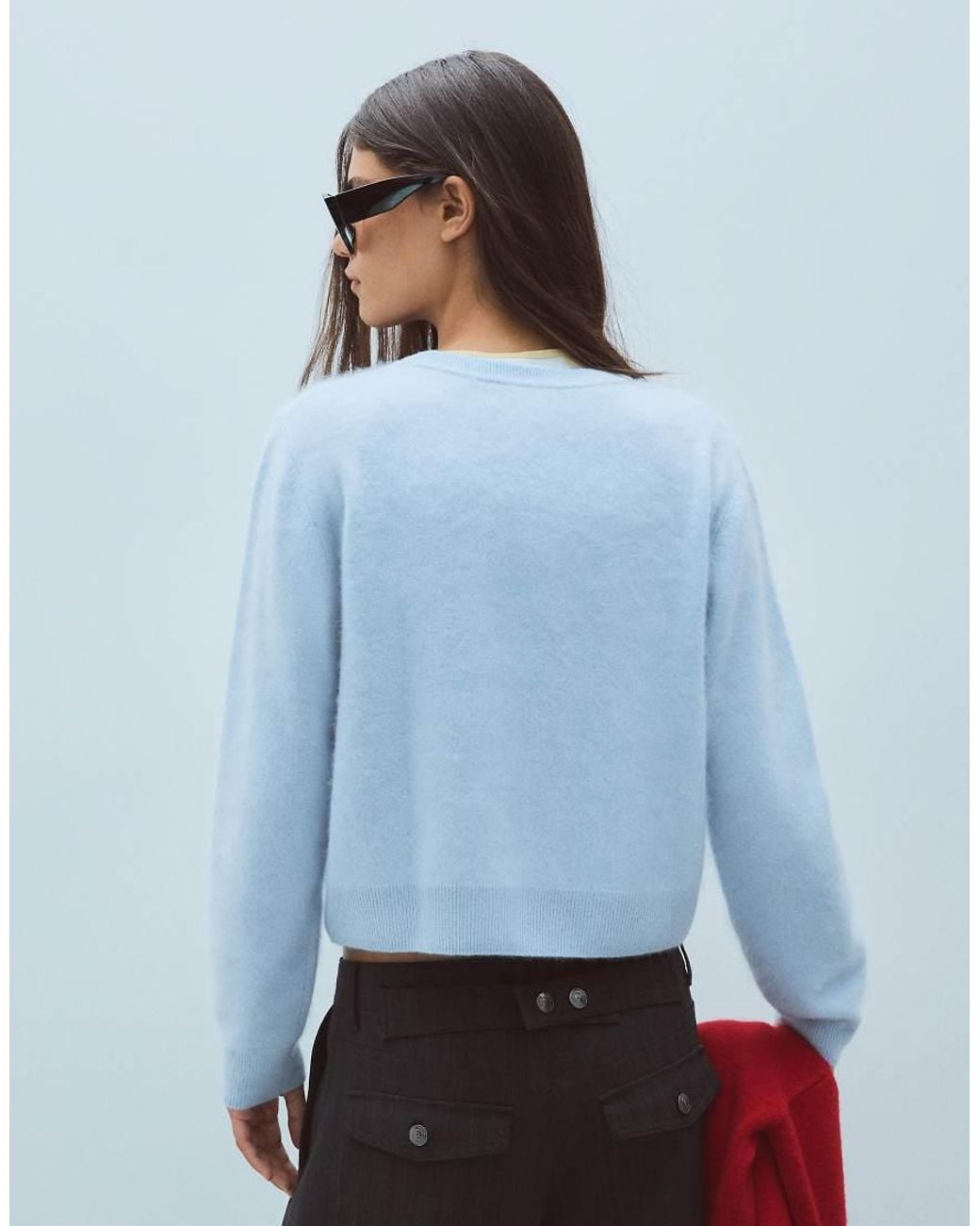 Bershka Blue 100% Wool Round Neck Jumper