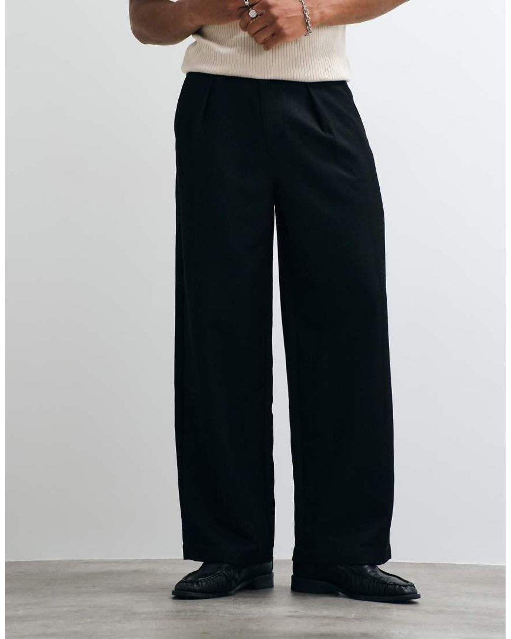 ASOS White Barrel Leg Trouser for men