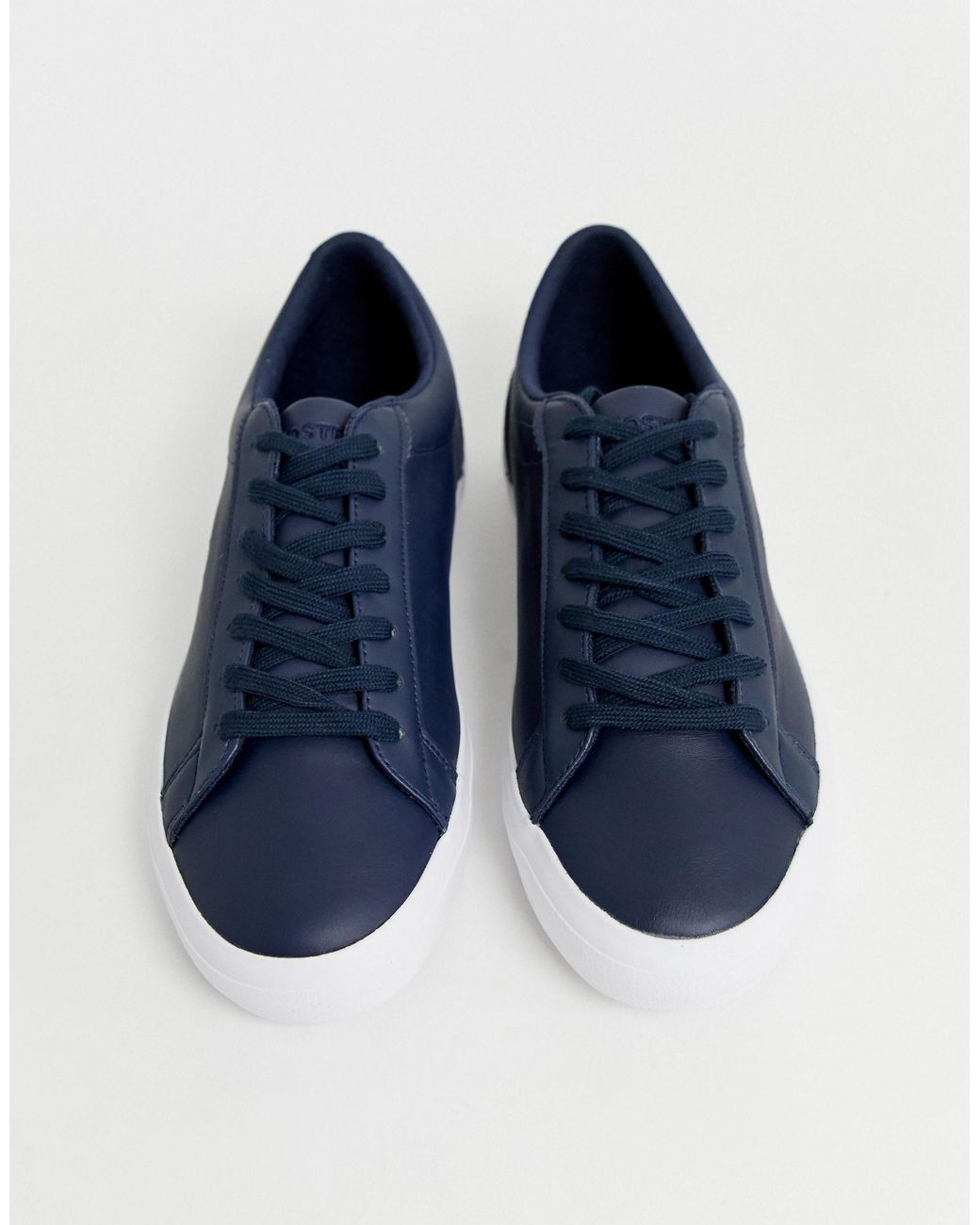 lacoste lerond navy leather