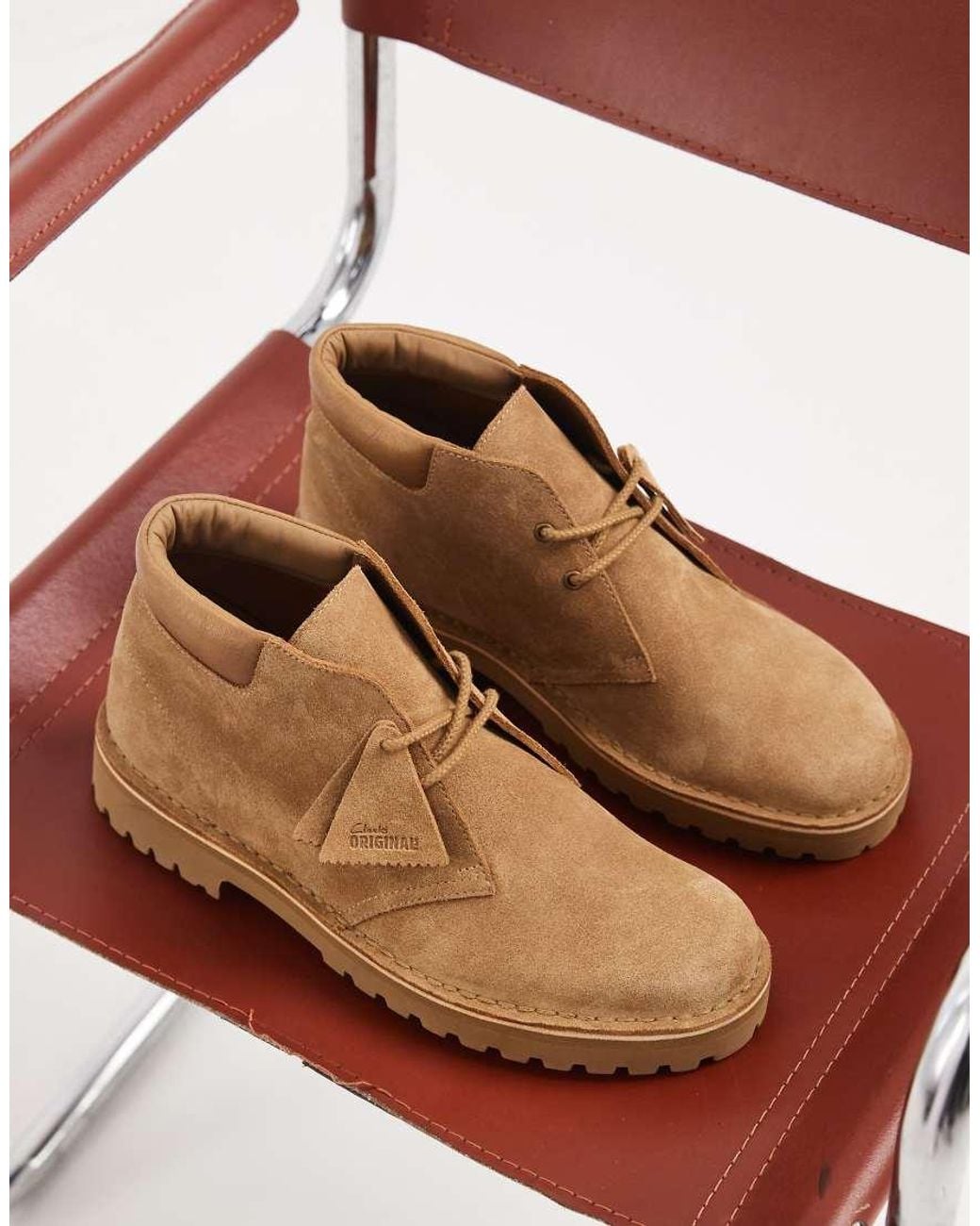 Clarks Brown Desert Rock Boots for men
