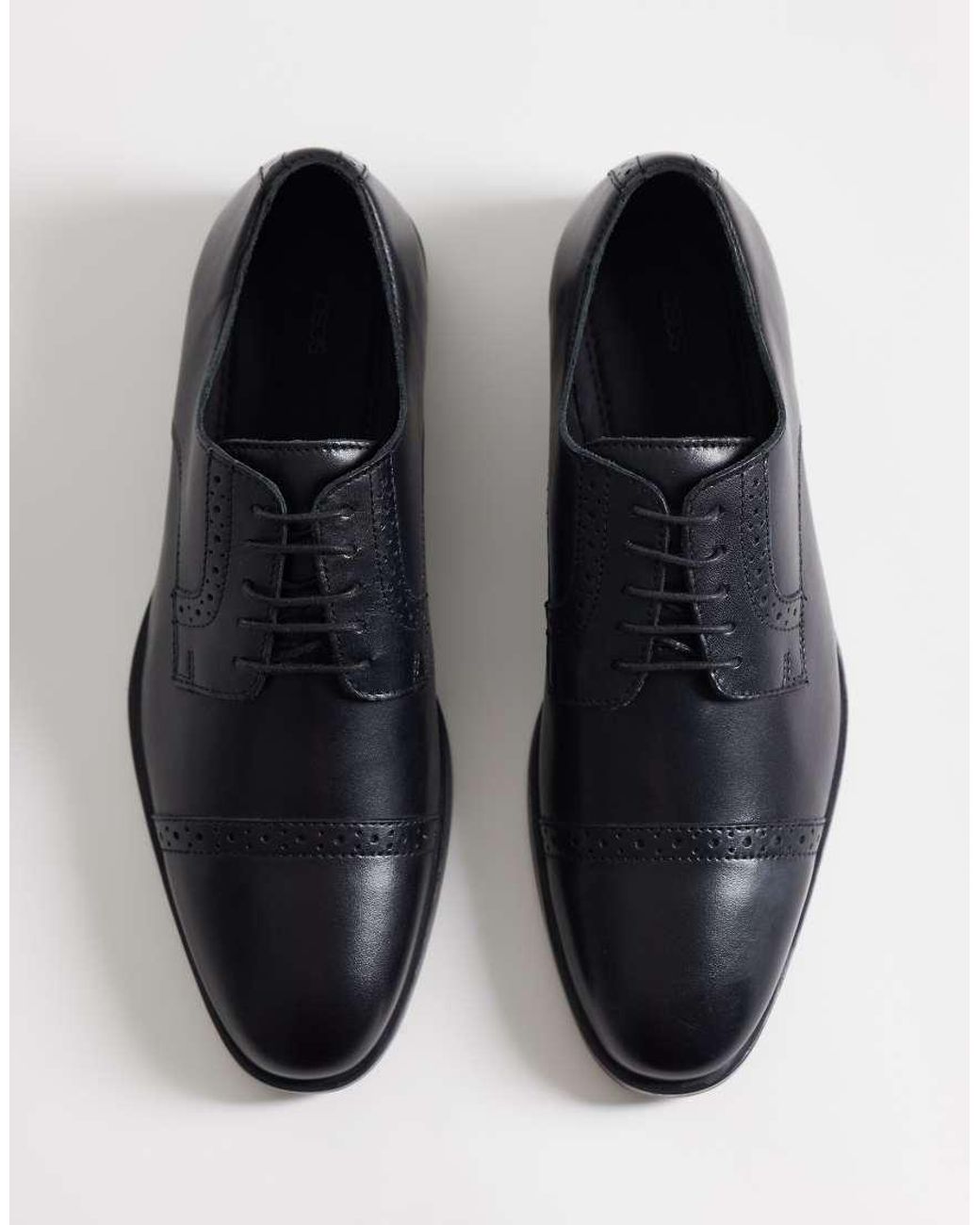 ASOS Blue Lace Up Brogues With Toe Cap for men