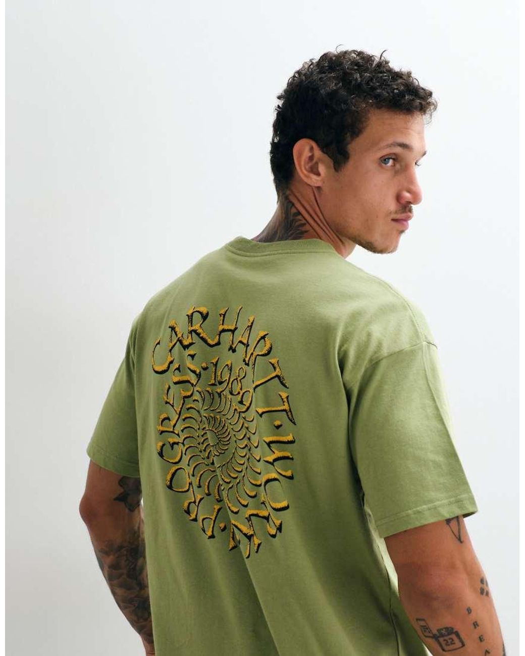 Carhartt Green Spirals Back Print T-shirt for men