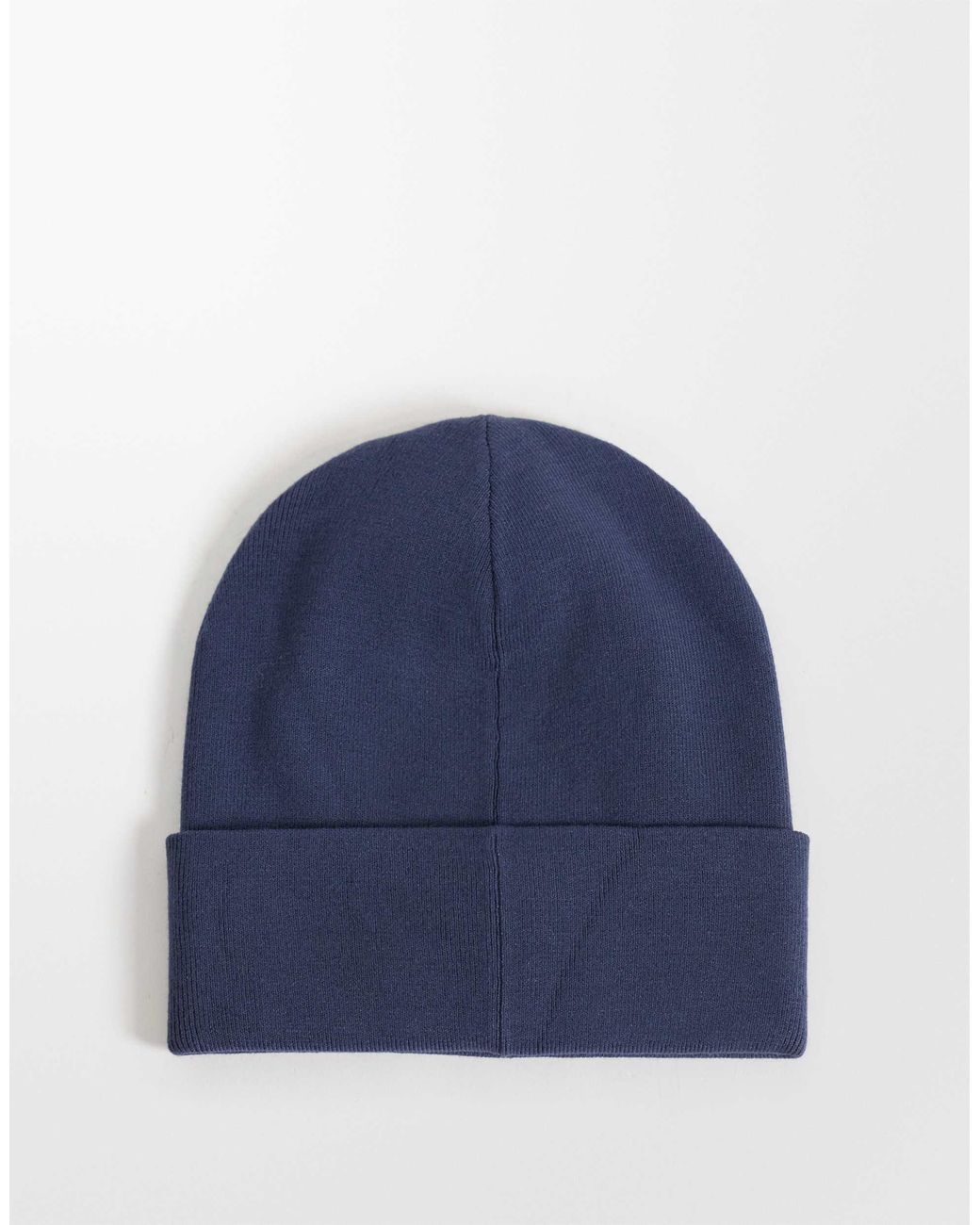 Calvin Klein Gerippte beanie mit feinem logo in Blue für Herren