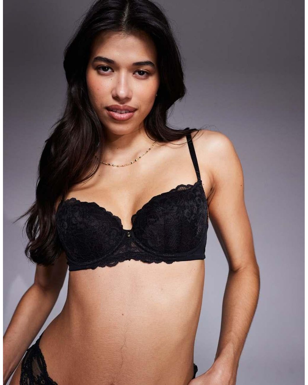 Ann Summers Black Sexy Lace Padded Balcony Bra 2 Pack