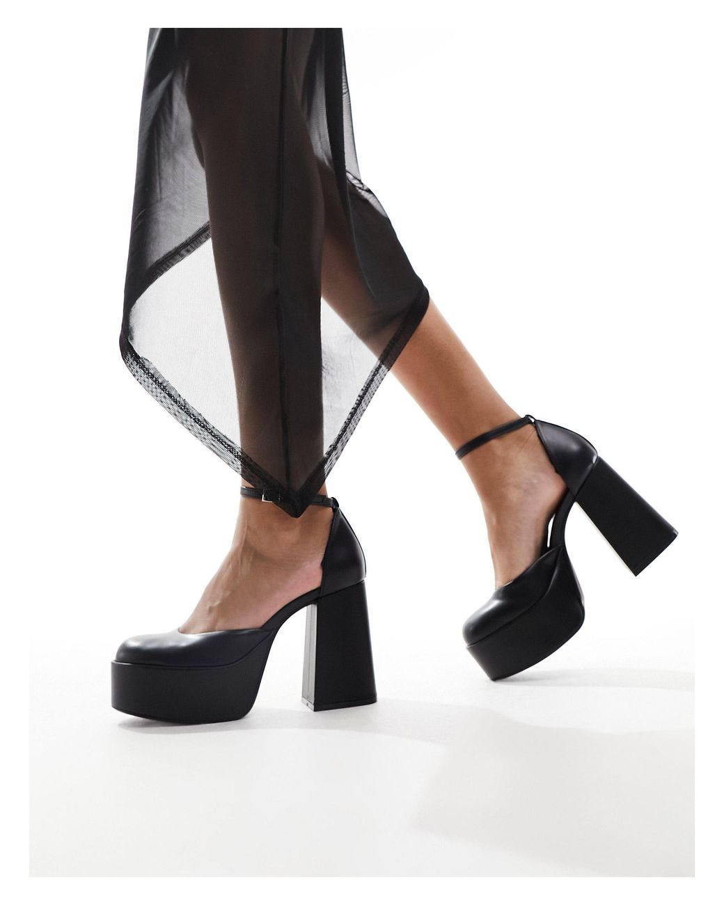Faux Leather Ankle Strap Platform Sandals | SHEIN USA