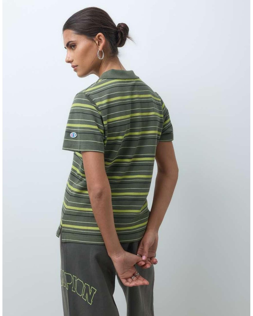 Champion Green Future Memories Striped Polo Shirt