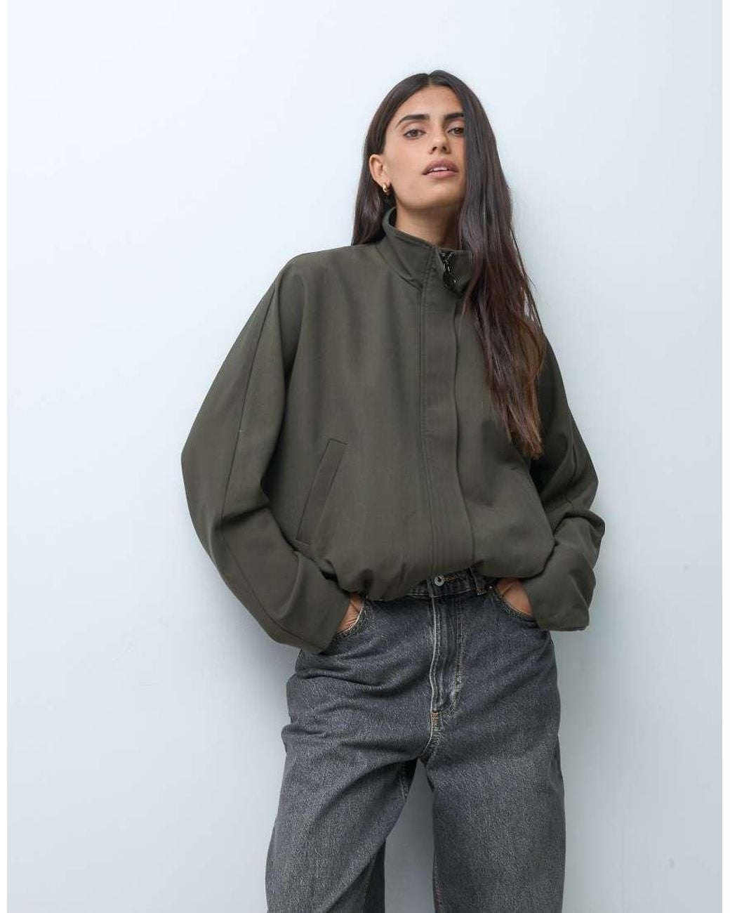 ASOS Black Tailored Cropped Track Jacket
