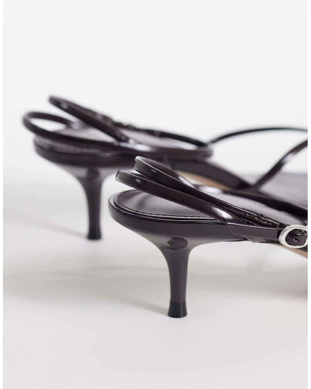 Mango Metallic Cross Front Heeled Sandal