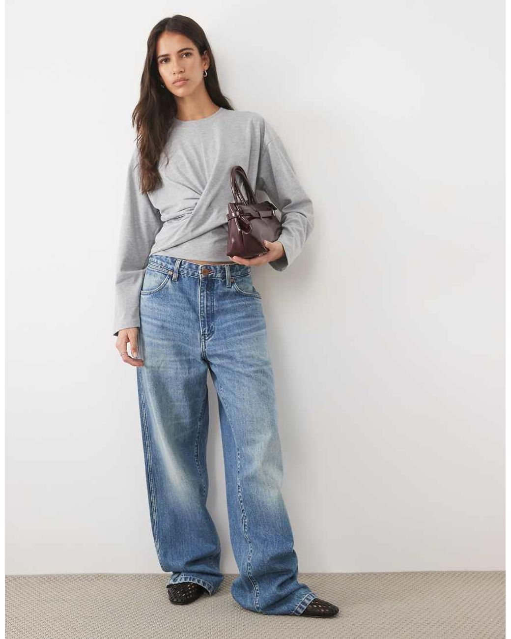 ASOS Blue Cross Over Long Sleeve T-shirt
