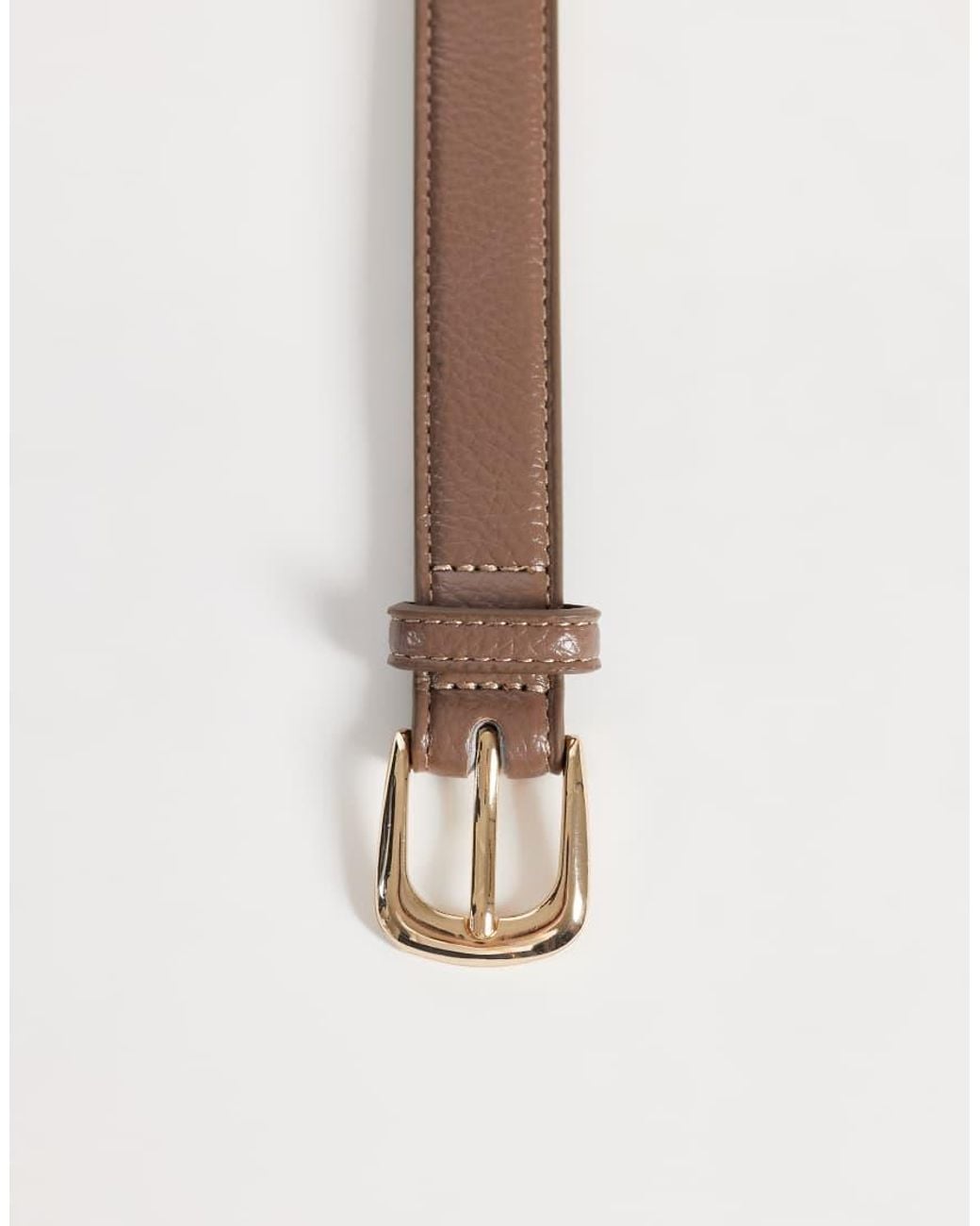 Mango Brown Faux Leather Classic Belt