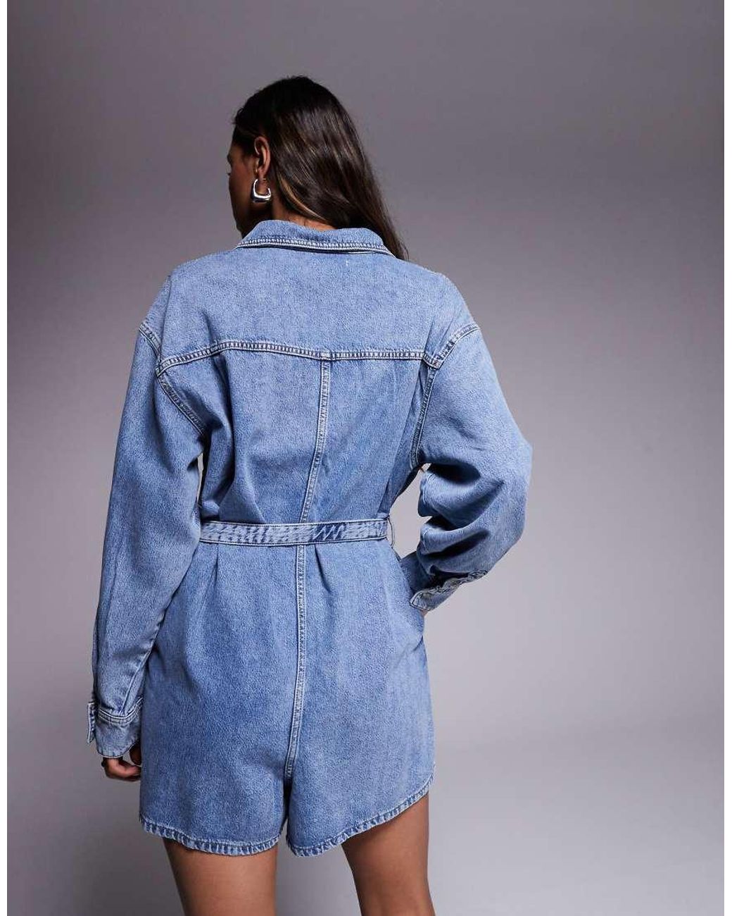 GOOD AMERICAN Blue Weightless Denim Romper