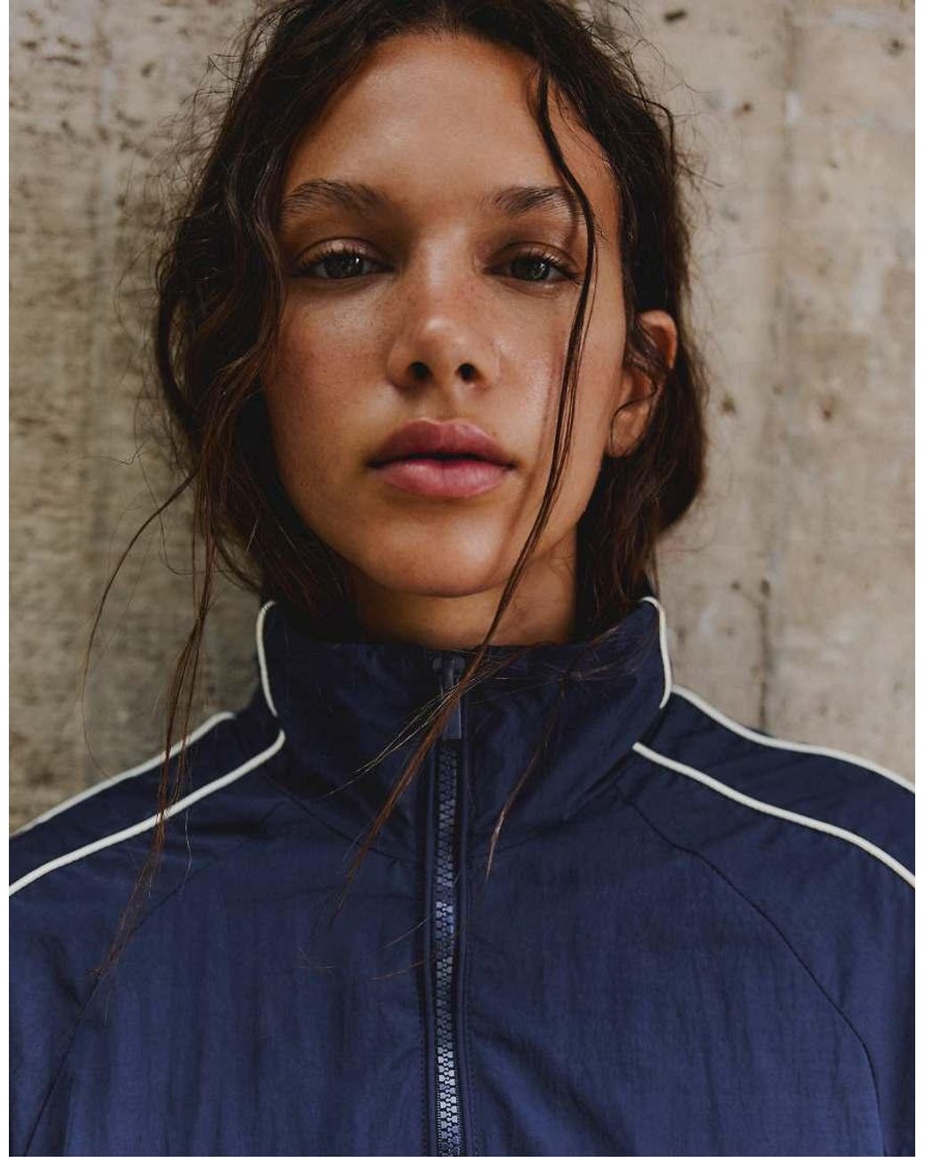 Bershka Blue Contrast Lightweight Jacket