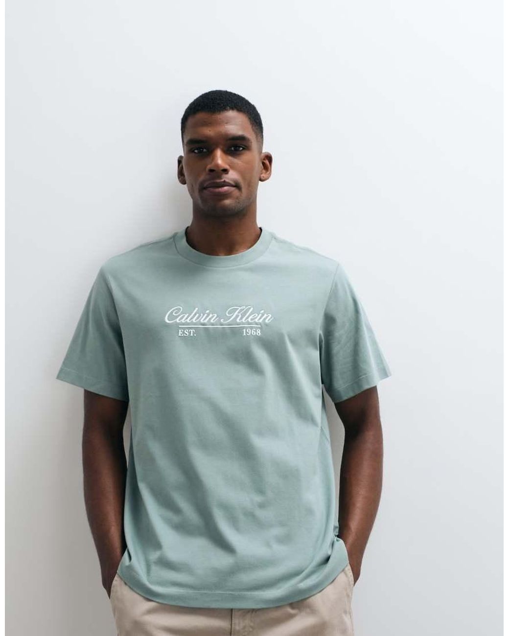 Calvin Klein Green Centre Script T-Shirt