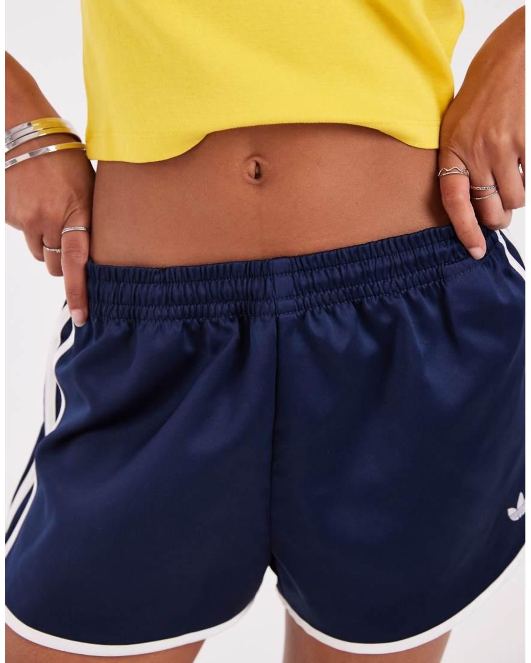 Adidas Originals Blue Three Stripe Sprinter Shorts