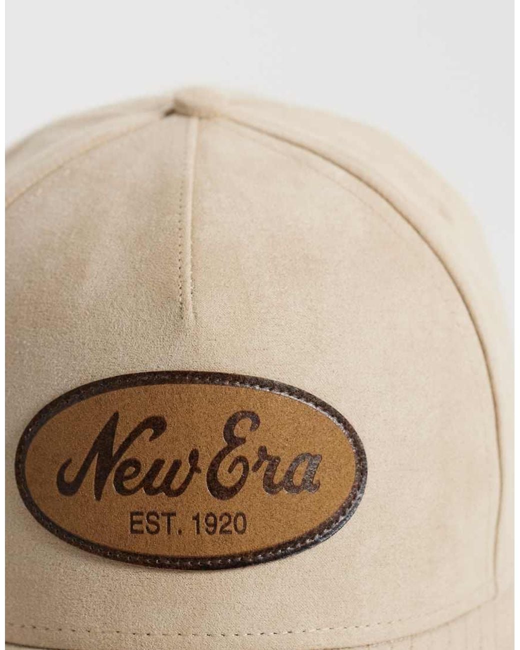 KTZ Natural 9Forty Script Logo Patch Faux Suede Cap