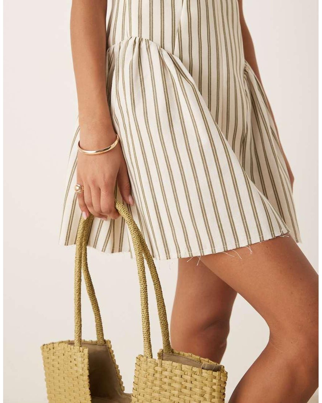 ASOS Natural Bandeau Structured Bonded Mini Dress