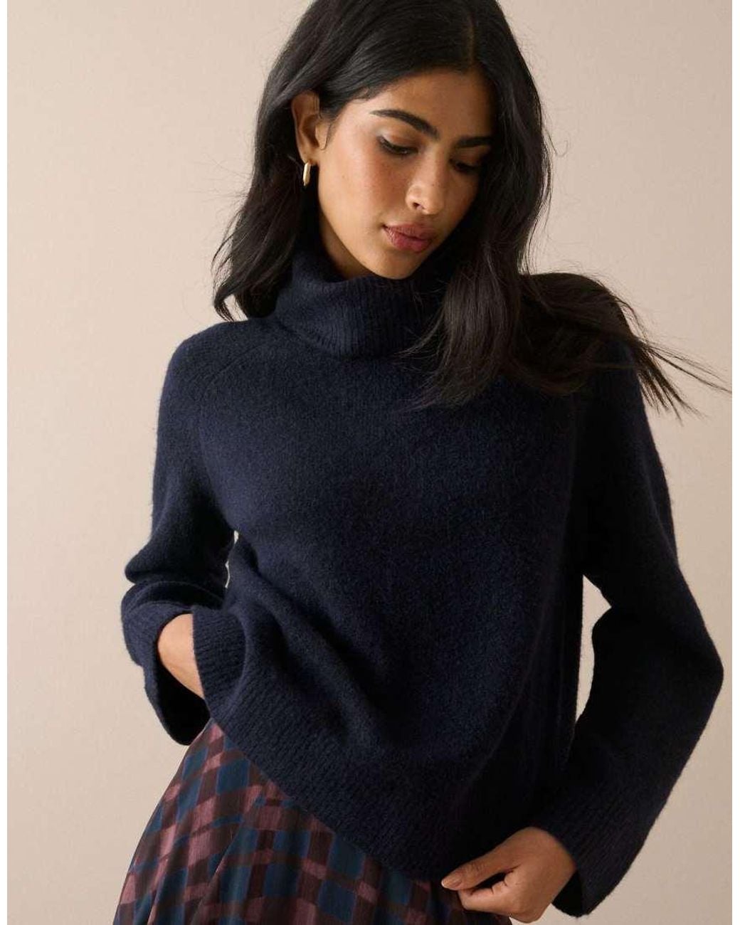 Nobody's Child Blue Roll Neck Oversized Jumper