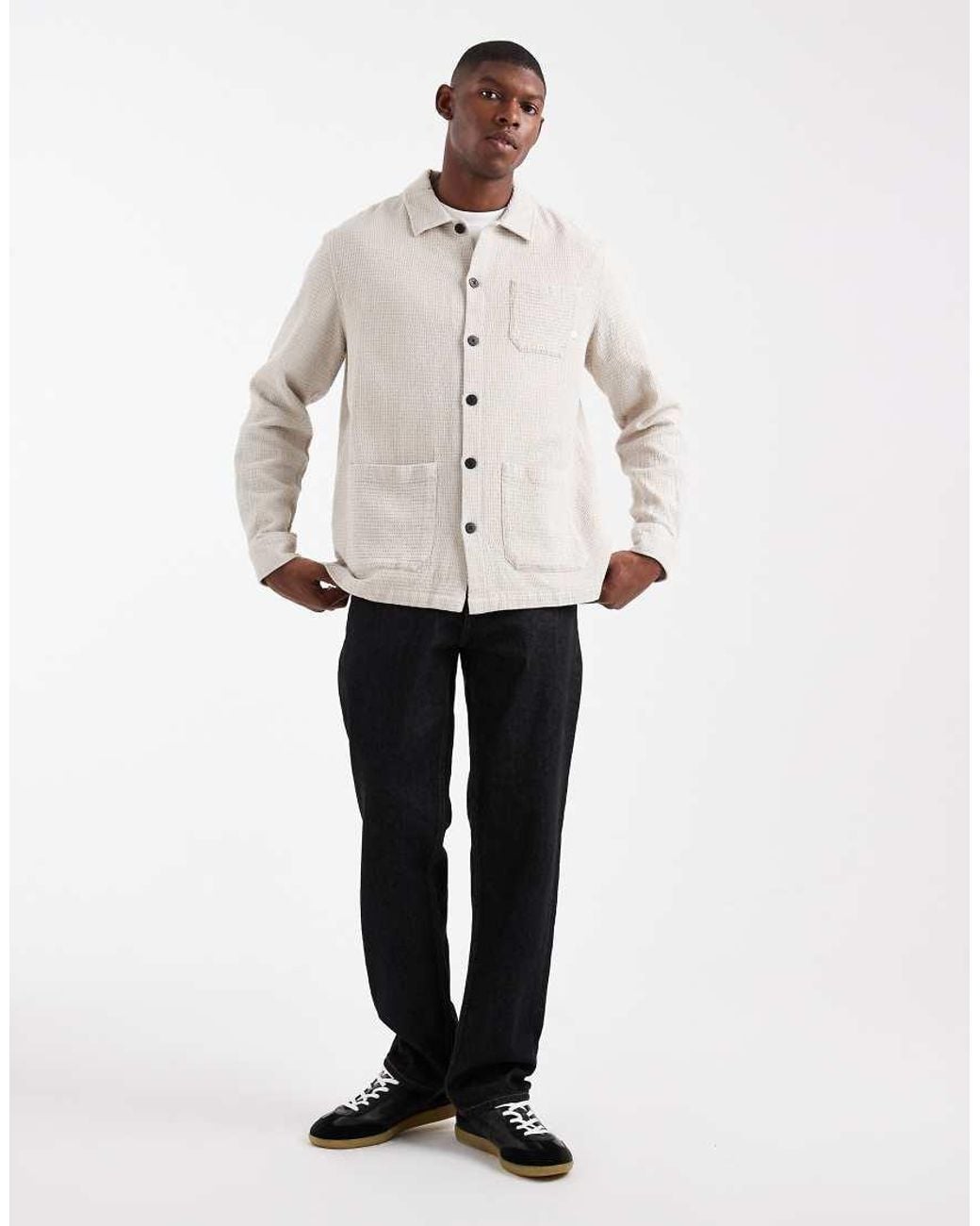 Farah Natural Castlefield Longsleeve Shirt for men