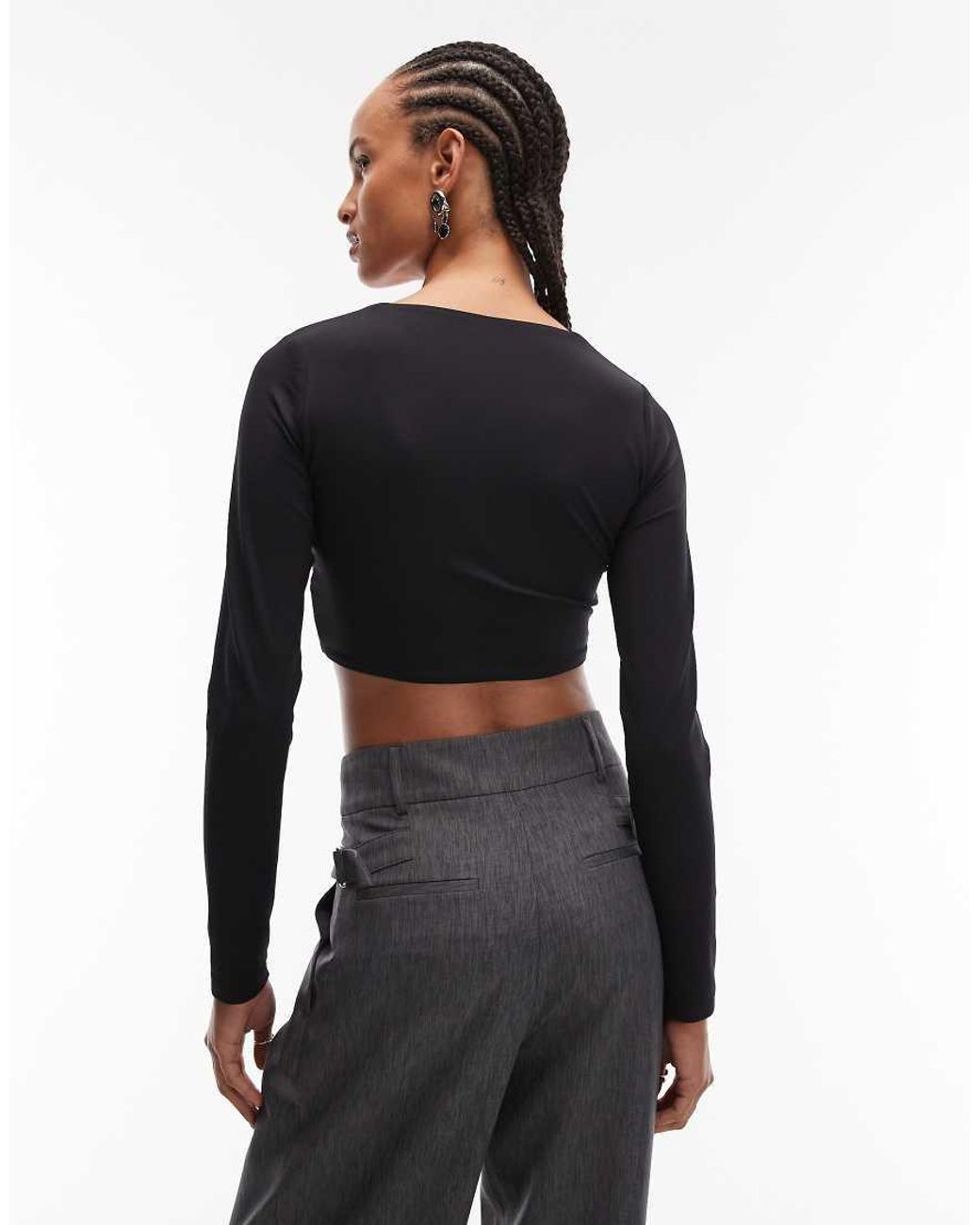 ASOS Black Scoop Neck Ultra Crop Top