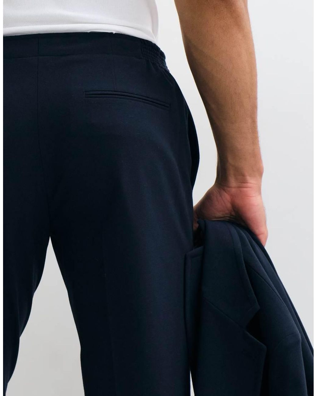 ASOS Blue Stretch Crease Resistant Slim Suit Pants for men