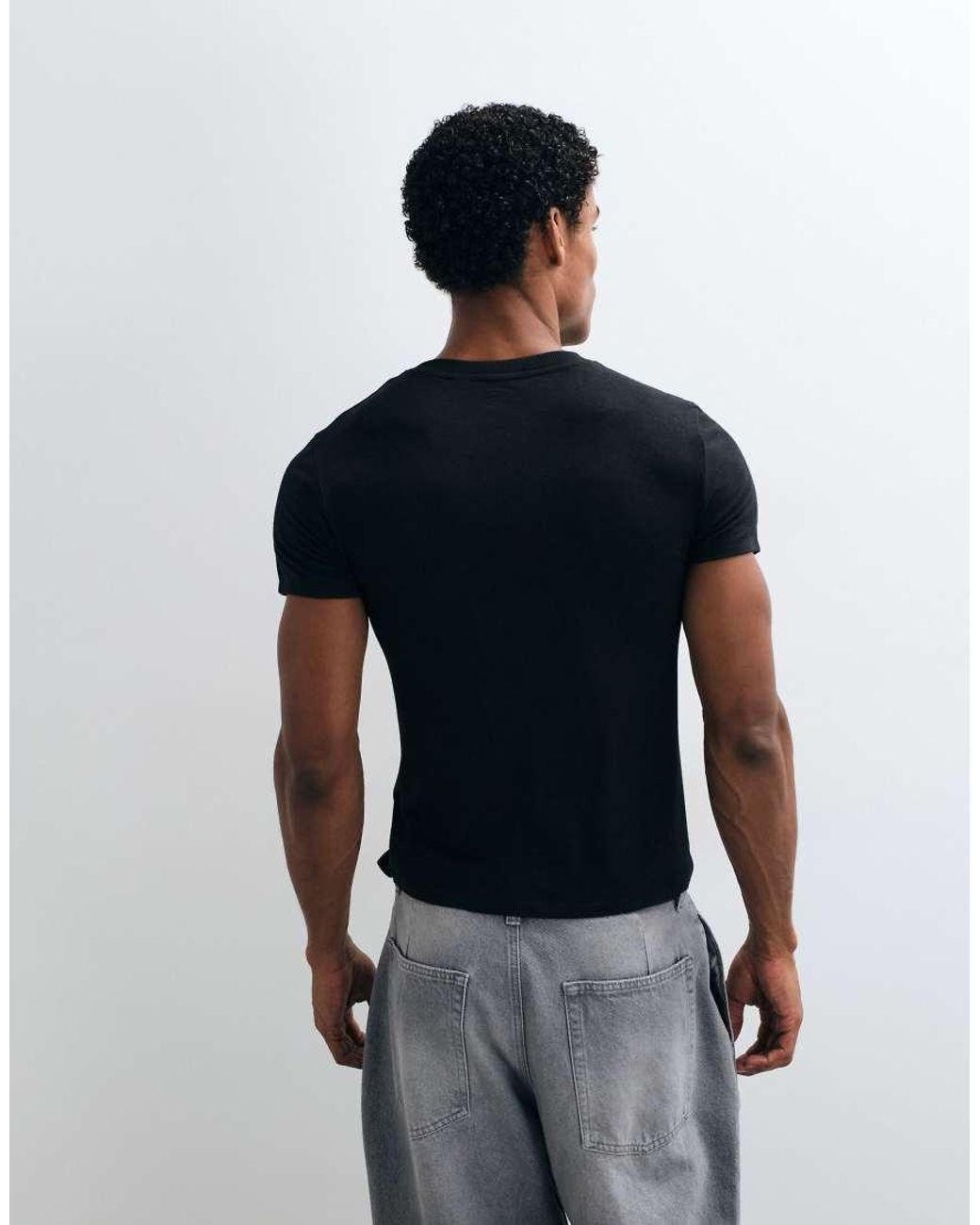 Collusion Blue Fitted Short Sleeve Muscle T-shirt for men
