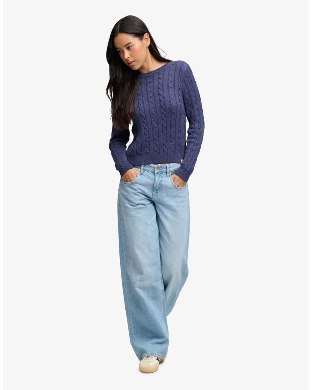 Superdry Blue Essentials Sd&Co Cable Knit Jumper