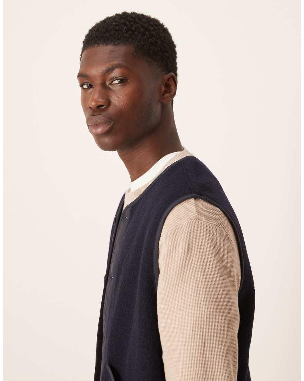 ARKET Blue Boiled Wool Vest for men