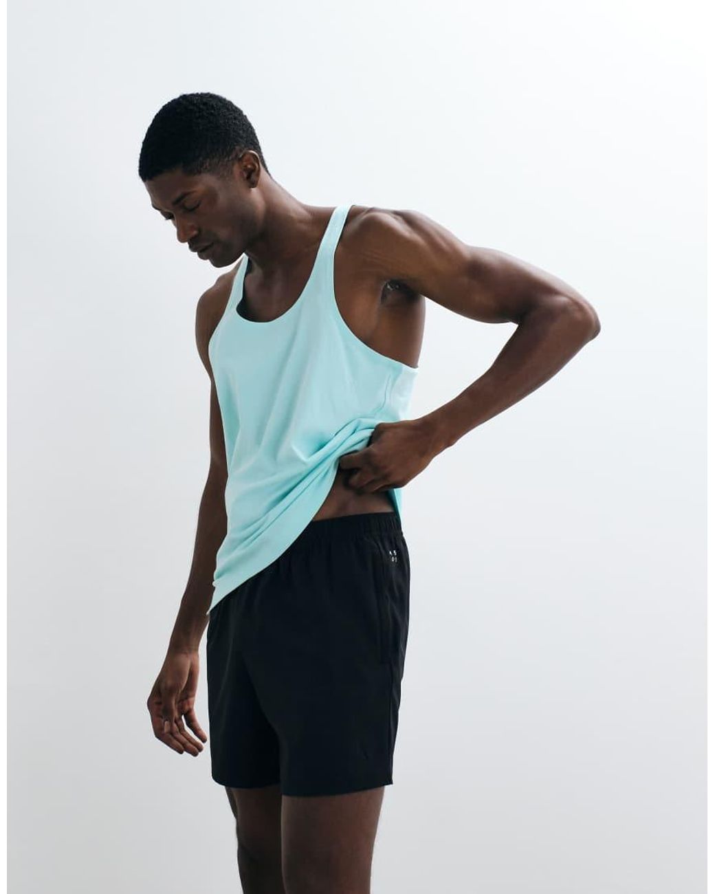 4505 White Icon Cotton Stringer Tank Top With Quick Dry Finish for men