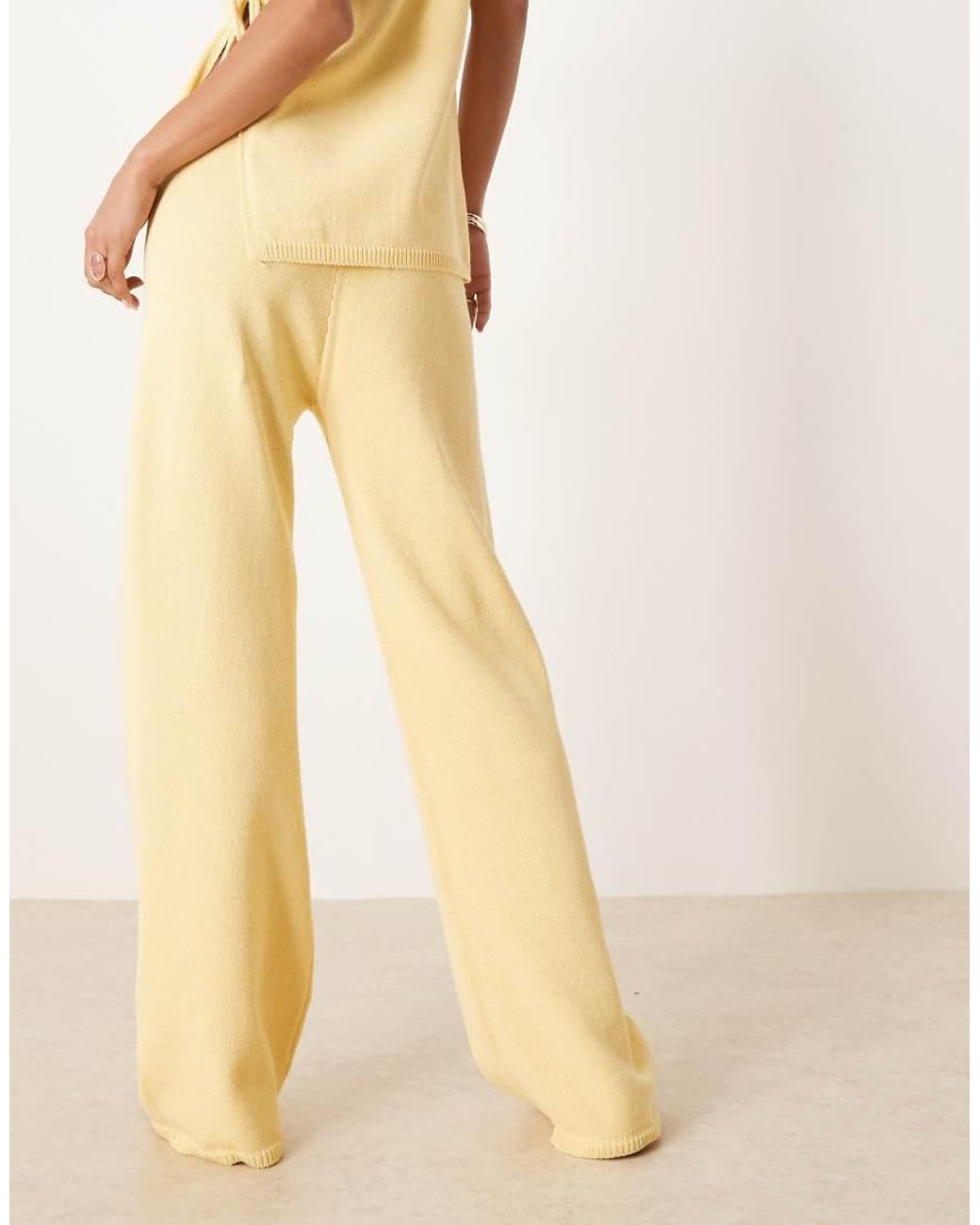 ASOS Natural Co-ord Clean Wide Leg Trousers