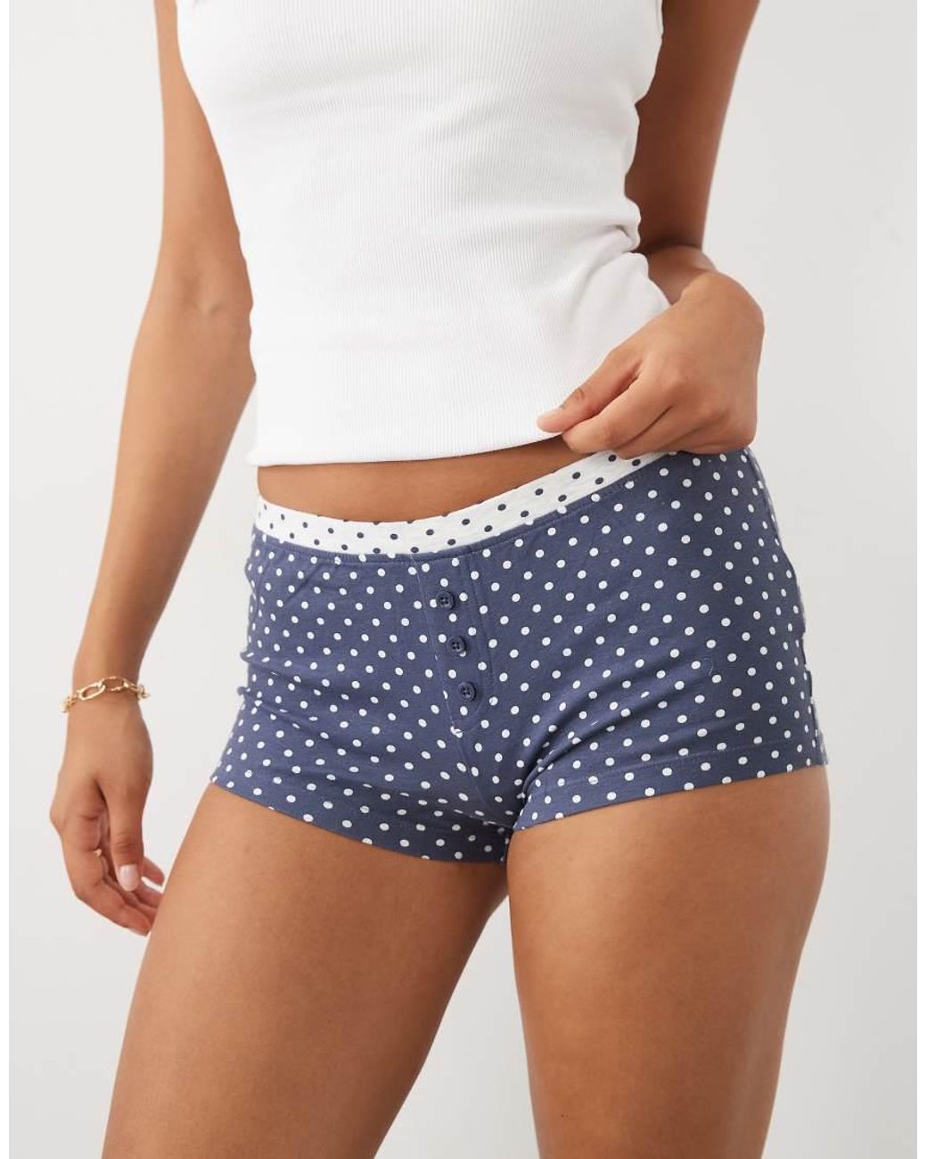 Cotton On Blue 2 Pack Polka Dot Pyjama Short