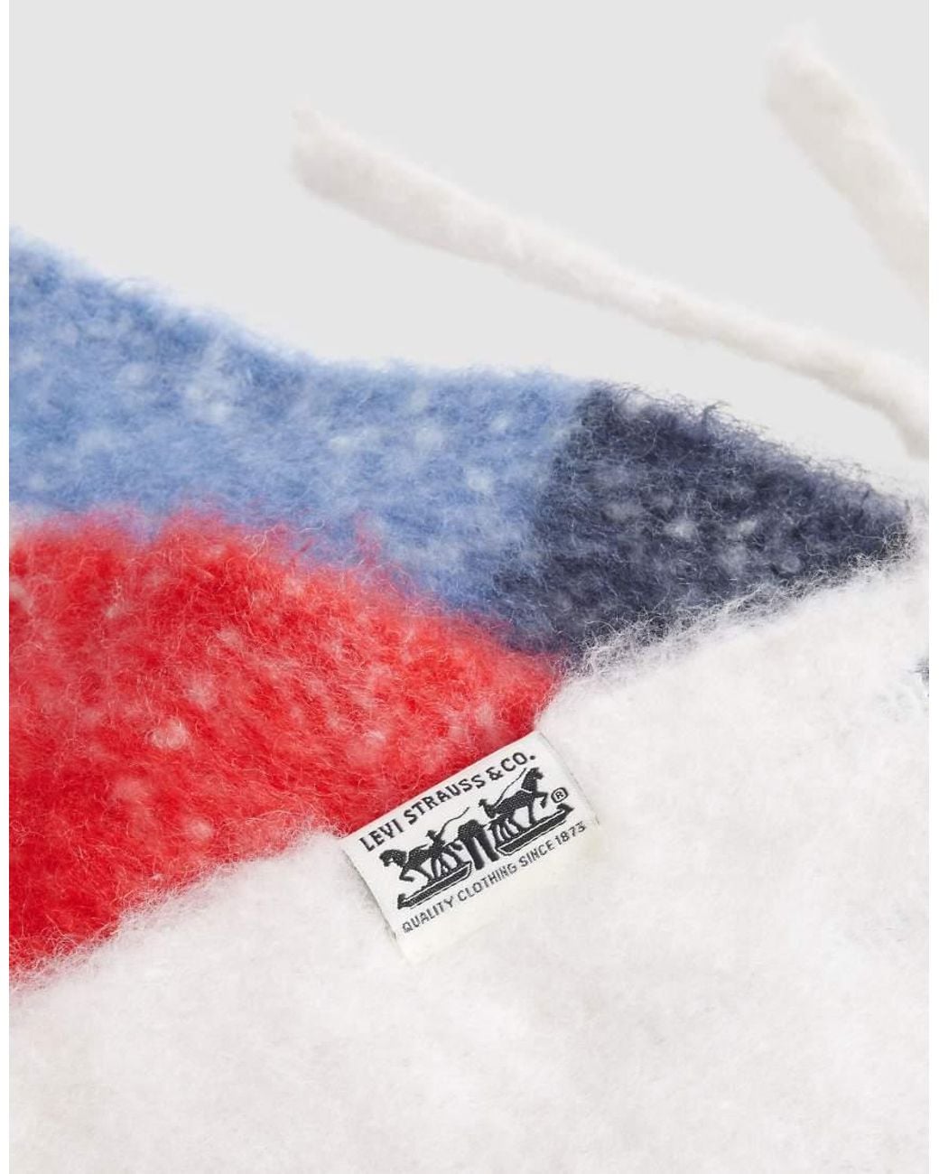 Levi's White Fuzzy Scarf