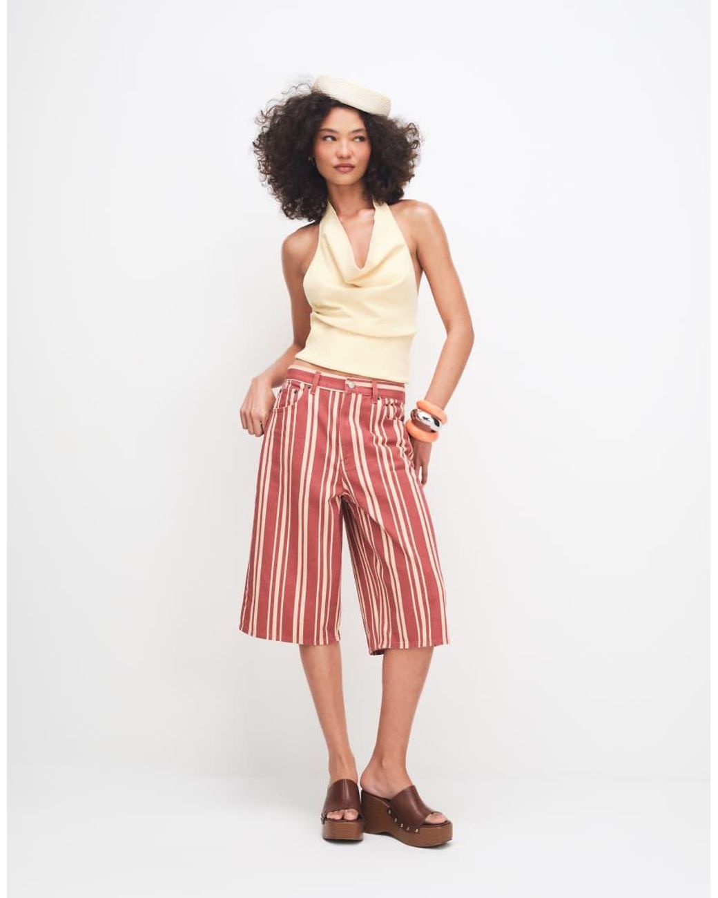 Gina Tricot Yellow Soft Halterneck Top