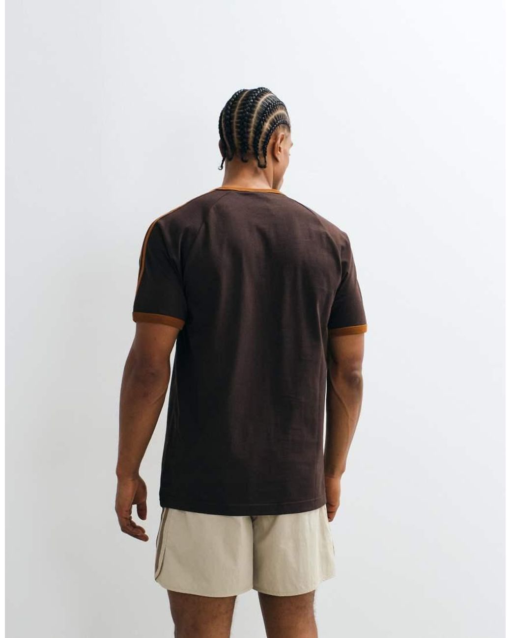 Adidas Originals Brown Three Stripe T-shirt