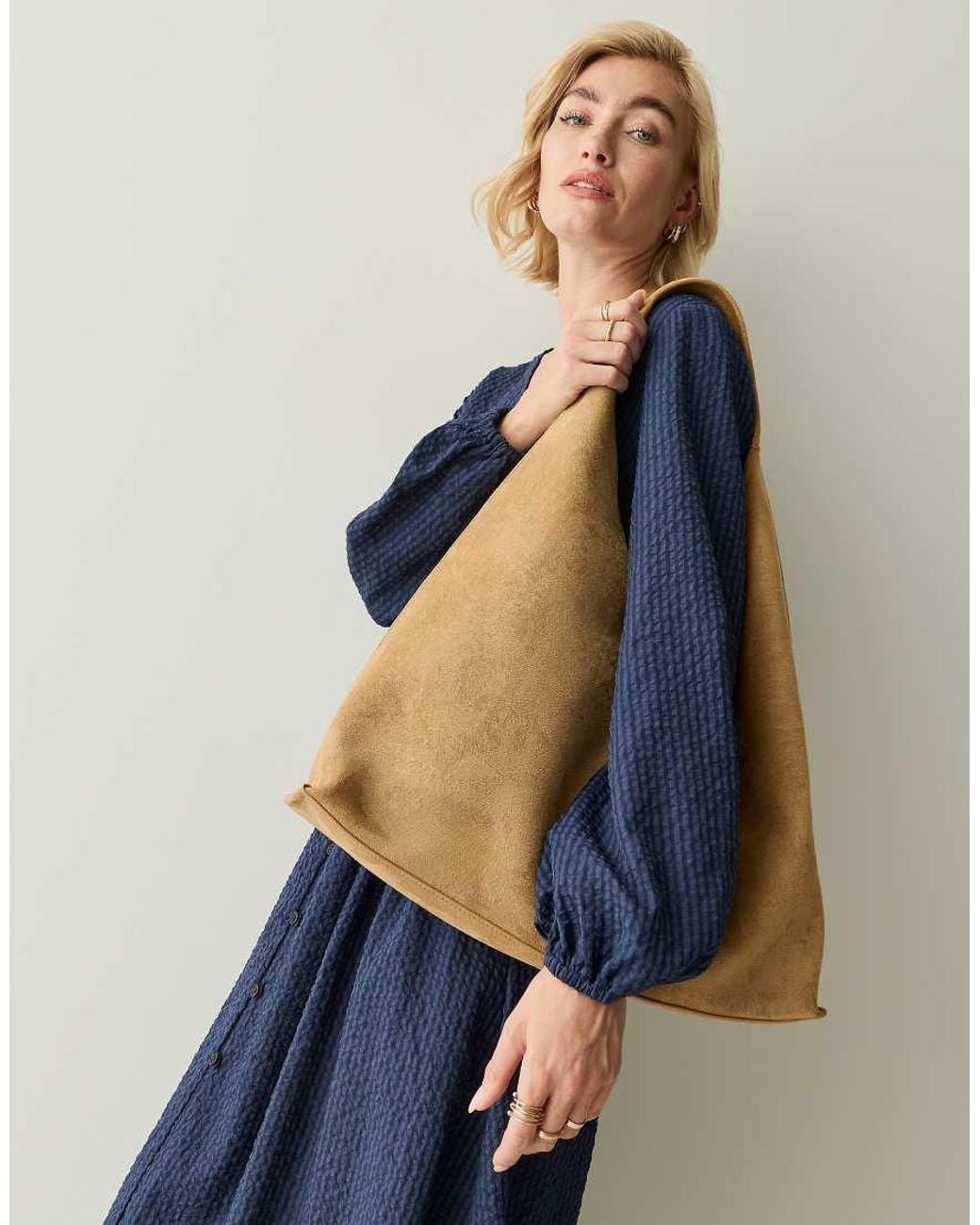 Regatta Blue Suede Style Shoulder Bag
