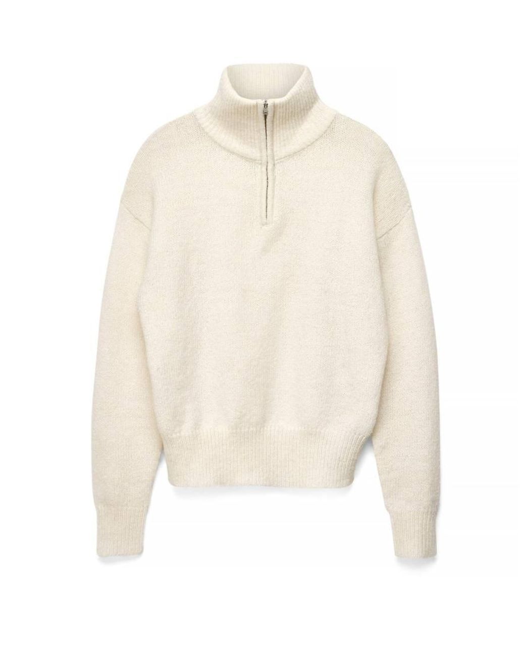 NA-KD White Wool Blend Zipper Sweater