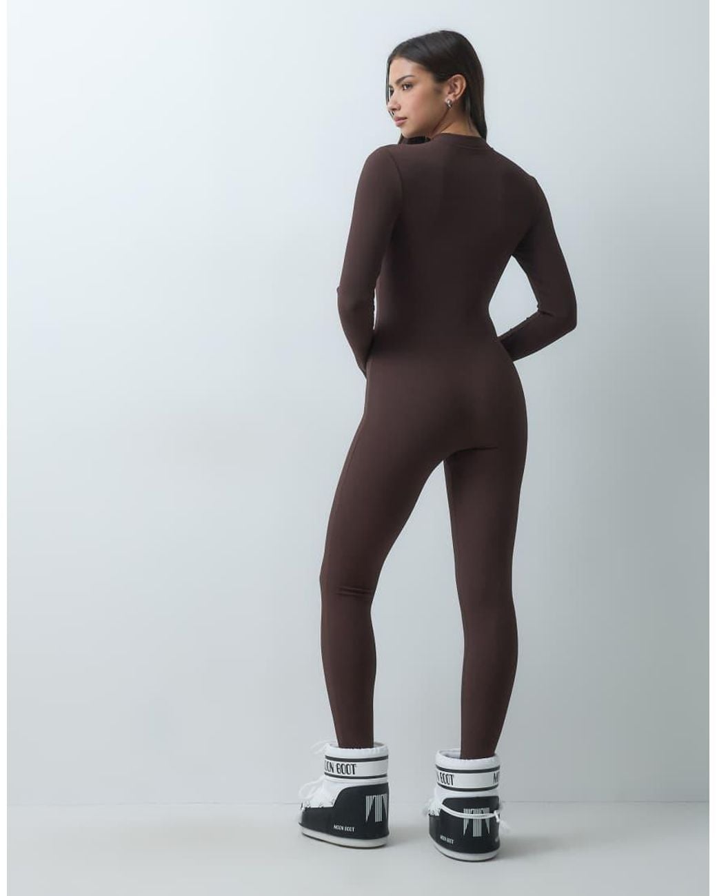 ASOS 4505 Ski & Snow Brown 4505 Ski Thermal Ribbed Fleece Back Base Layer Long Sleeve Unitard