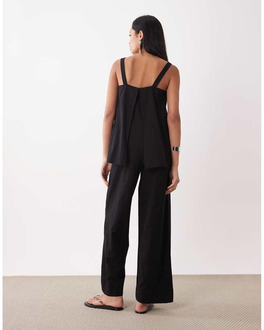 ASOS White Double Layer Cami Jumpsuit