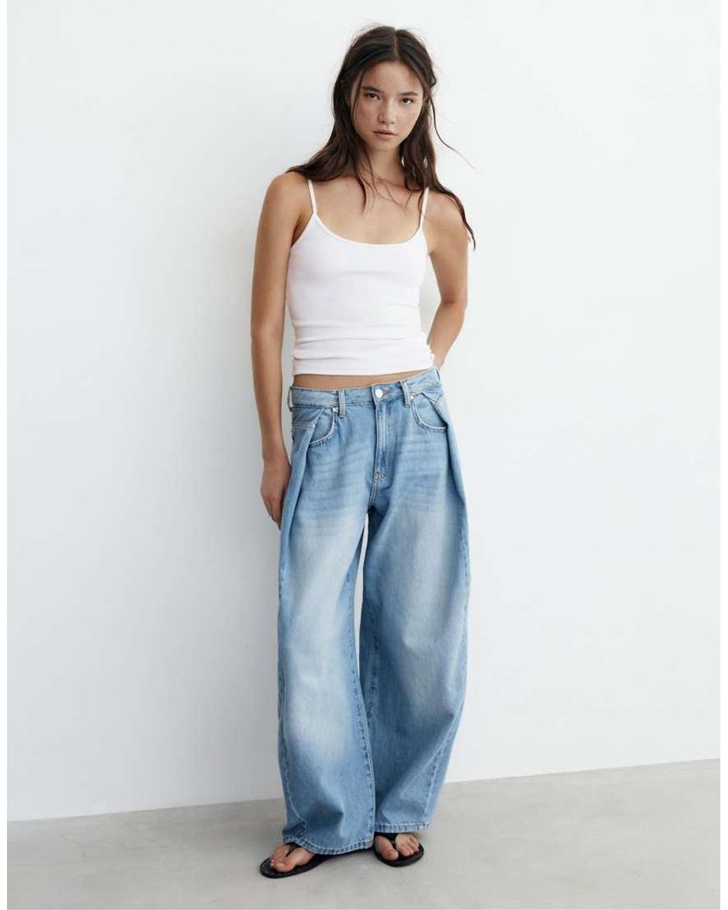 Pull&Bear White Fine-strap Top