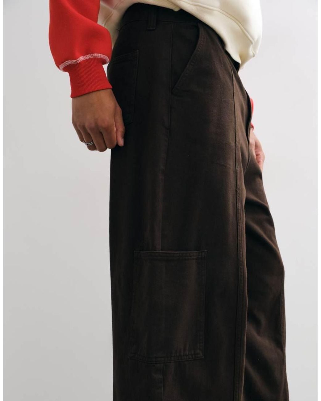 ASOS Brown Barrel Cargo Pants for men