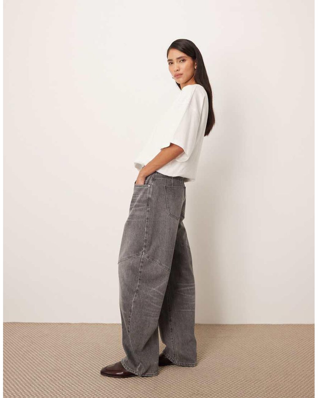 ARRANGE Tova Barrel Swirl Denim Jeans in het Natural