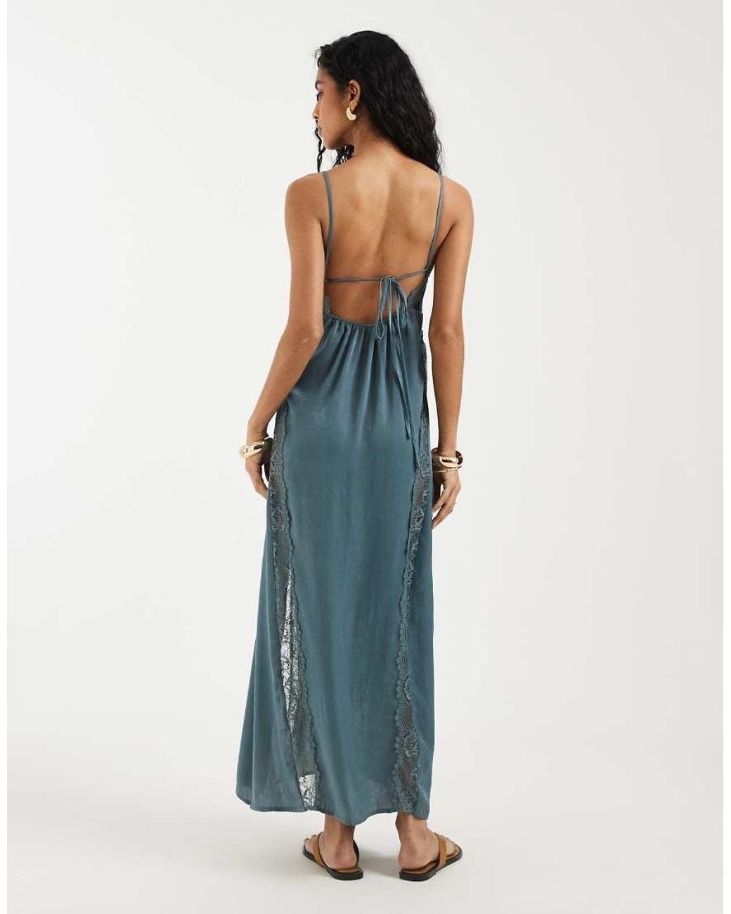Free People Blue Some Kind Of Love Maxi Slip Dress