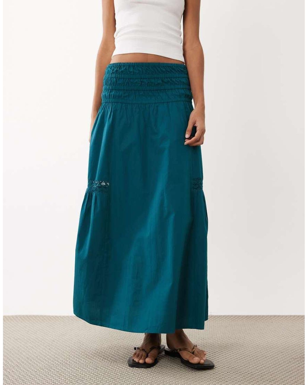 Wednesday's Girl White Wednesdays Girl Tiered Floaty Midaxi Skirt