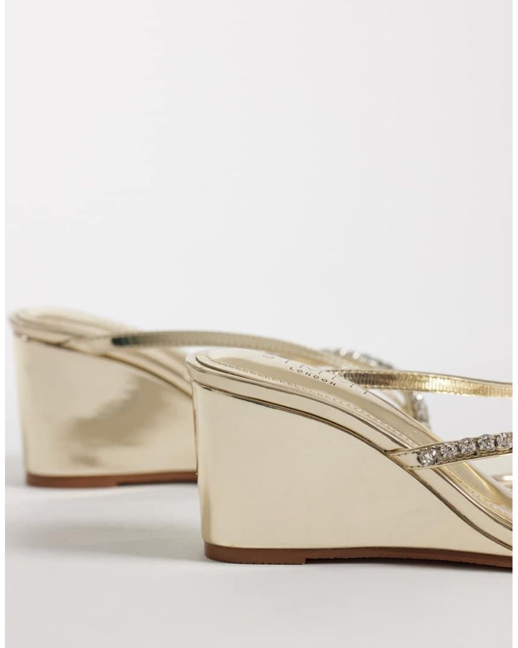 SIMMI Natural Simmi London Julie Wedge Sandals With Embellishment