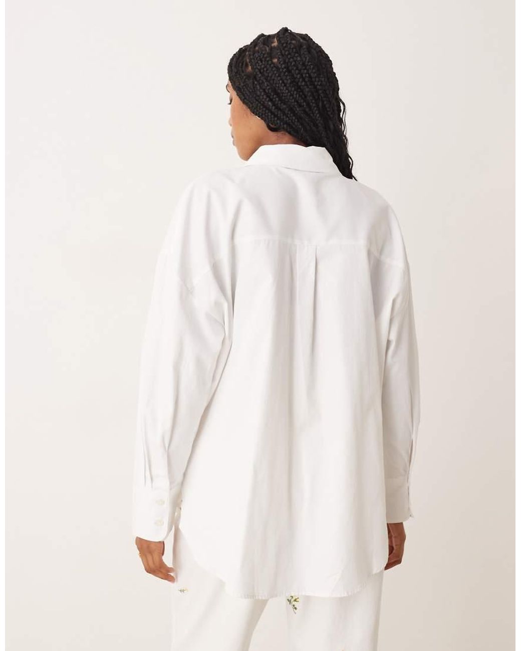 Jdy White Oversized Boyfriend Fit Shirt