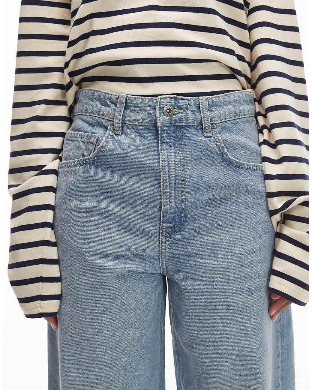 Mango Blue Charlot Cotton Barrel Jean