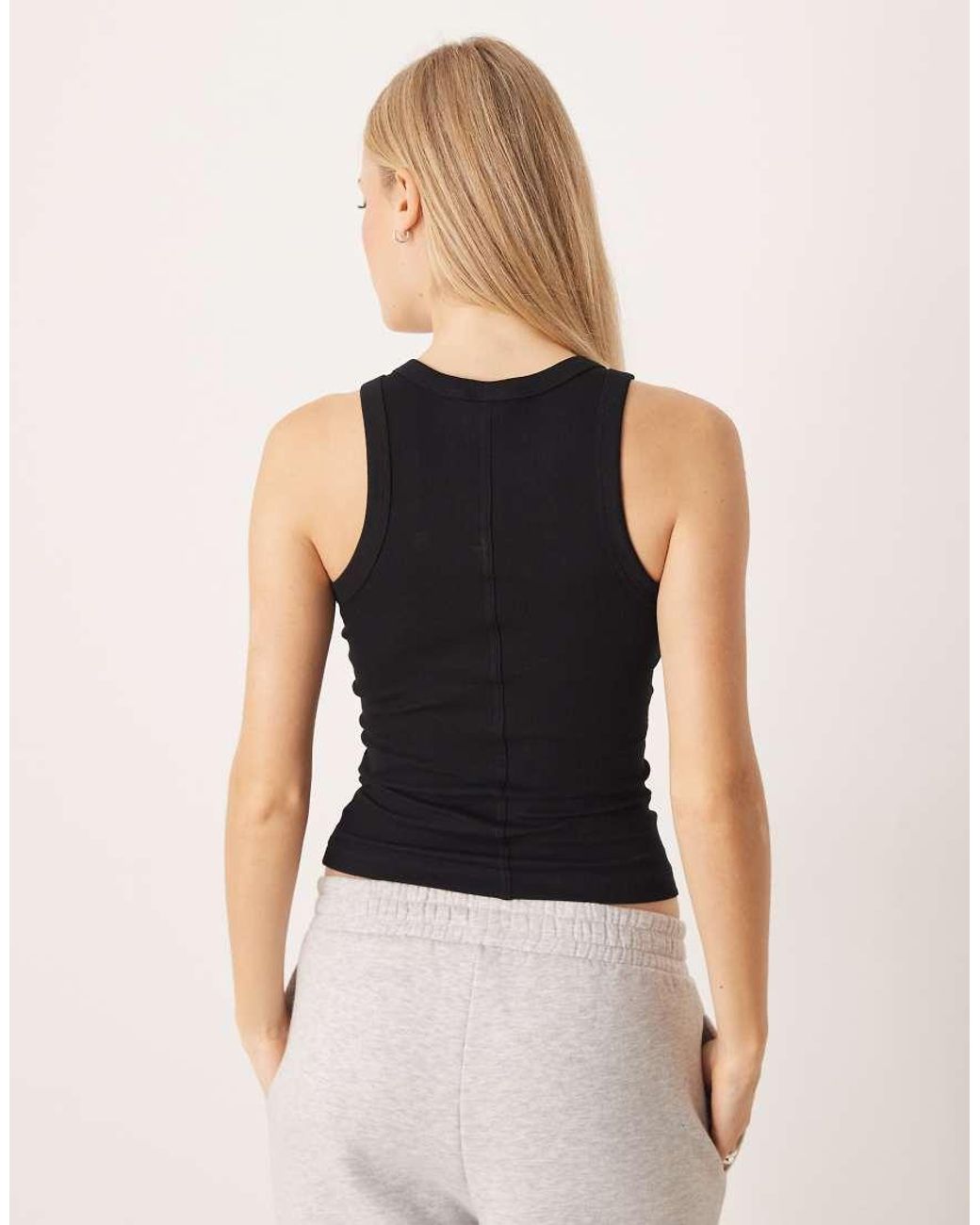 Gina Tricot Black Fitted Rib Tank Top