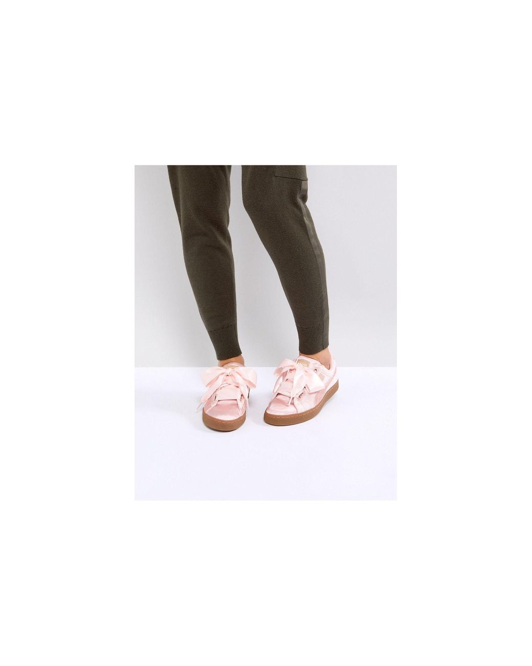 PUMA Basket Heart Sneakers In Pink Velvet | Lyst UK