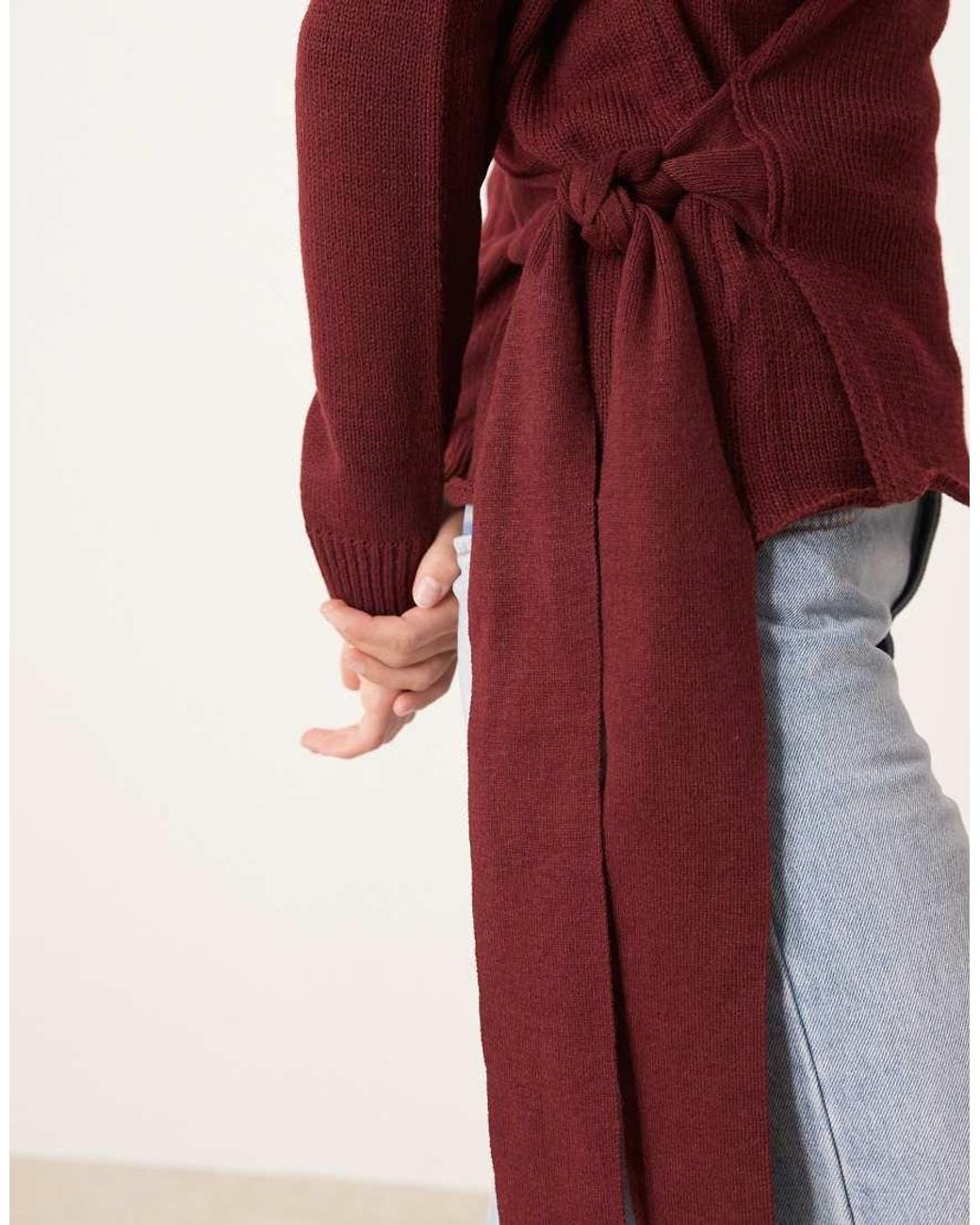 Glamorous Red Wrap Front Jumper