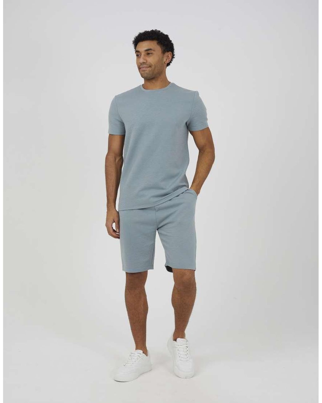 Brave Soul Blue Elasticated Waist Shorts for men